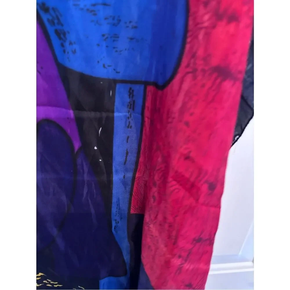 Artistic Picaso Multicolor Abstract Print Scarf - Pink, Blue & Yellow